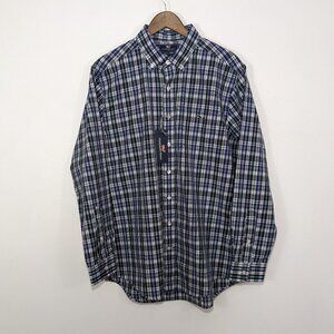 NWT $98 Vineyard Vines Slim Fit Tucker Plaid Blue Green Button Down Shirt L